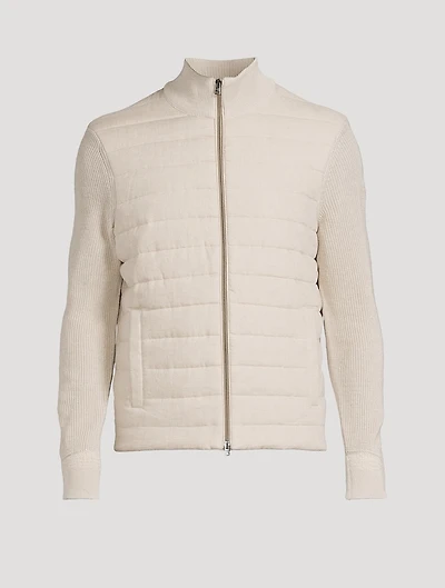 Linen Hybrid Zip Sweater