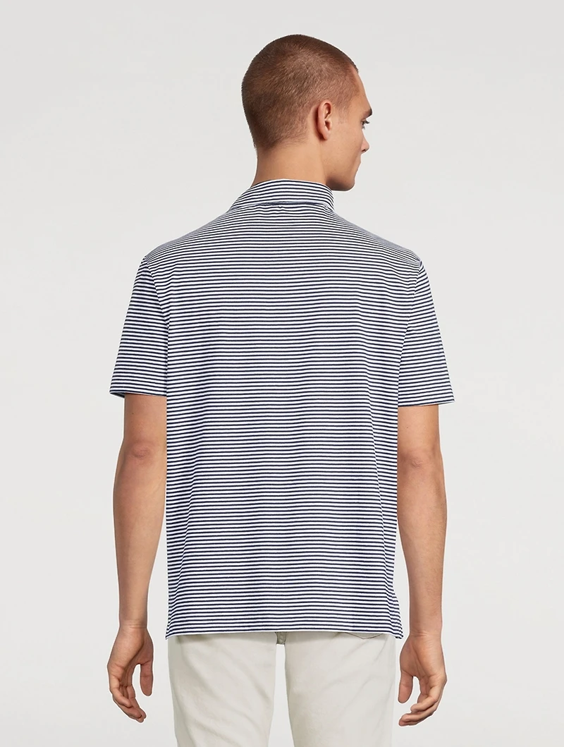 Lisle Polo Shirt Striped Print