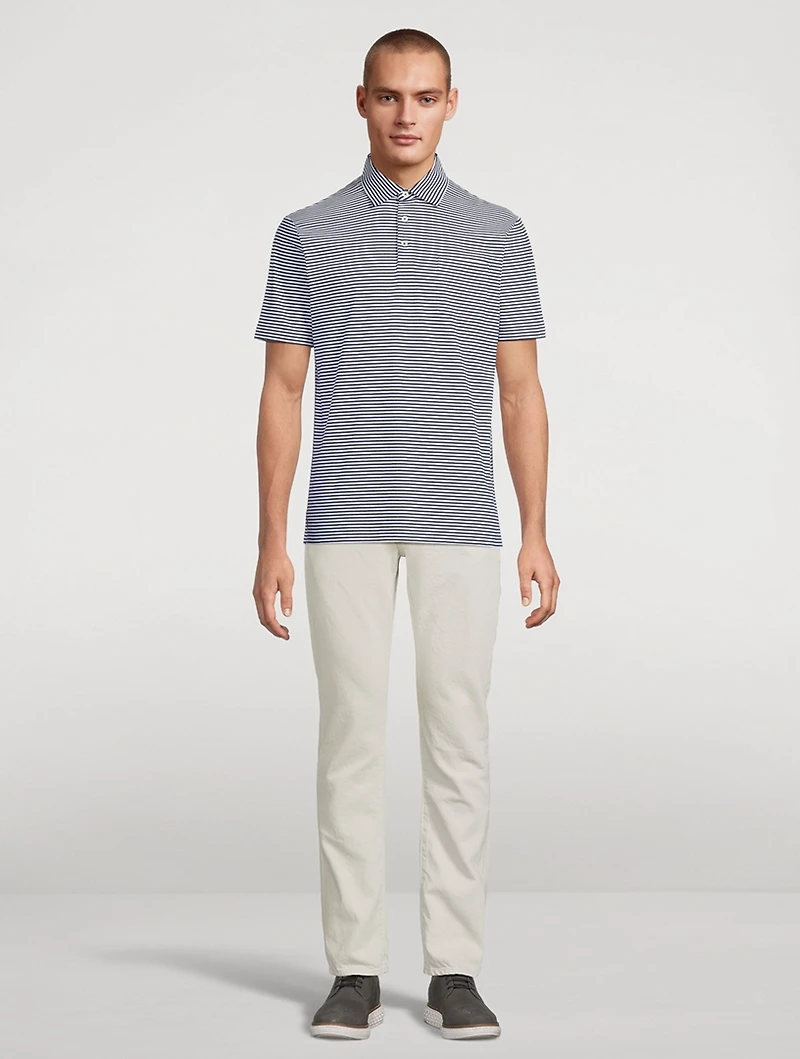 Lisle Polo Shirt Striped Print