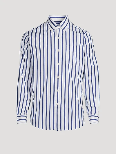 Poplin Sport Shirt Striped Print