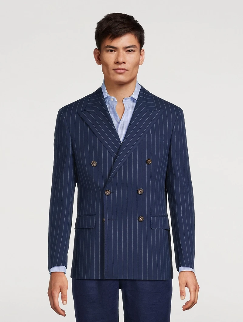 Rope Stripe Cotton And Silk Sport Coat