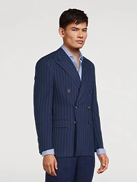 Rope Stripe Cotton And Silk Sport Coat