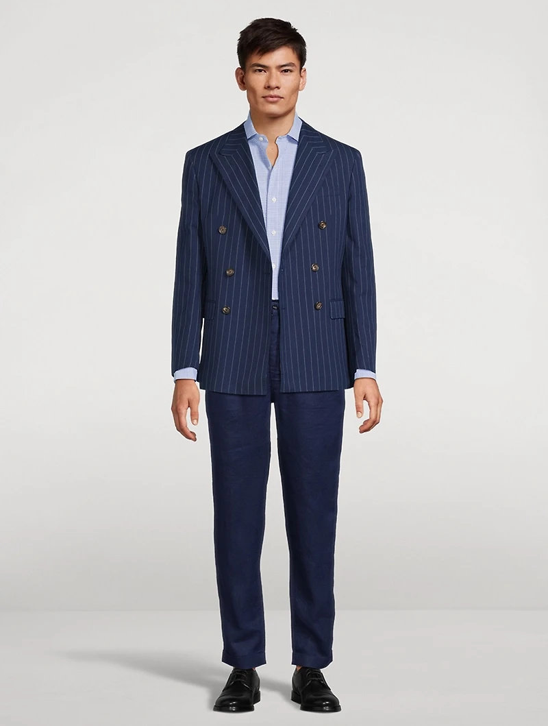 Rope Stripe Cotton And Silk Sport Coat