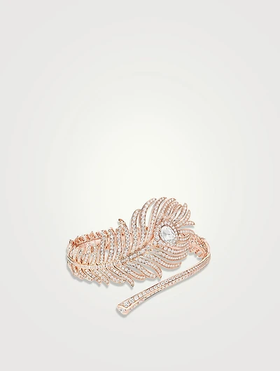 Plume De Paon Rose Gold Bracelet With Diamonds