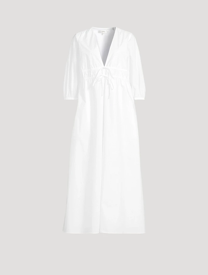The Cinched Poplin Maxi Dress