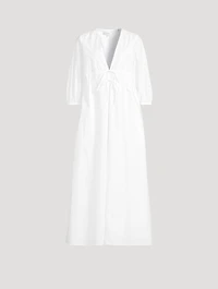 The Cinched Poplin Maxi Dress
