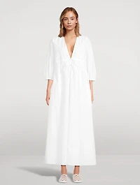 The Cinched Poplin Maxi Dress