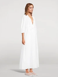 The Cinched Poplin Maxi Dress