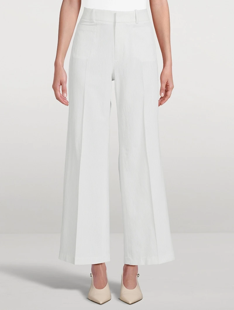 Le Slim Palazzo Modernist Wide-Leg Trousers