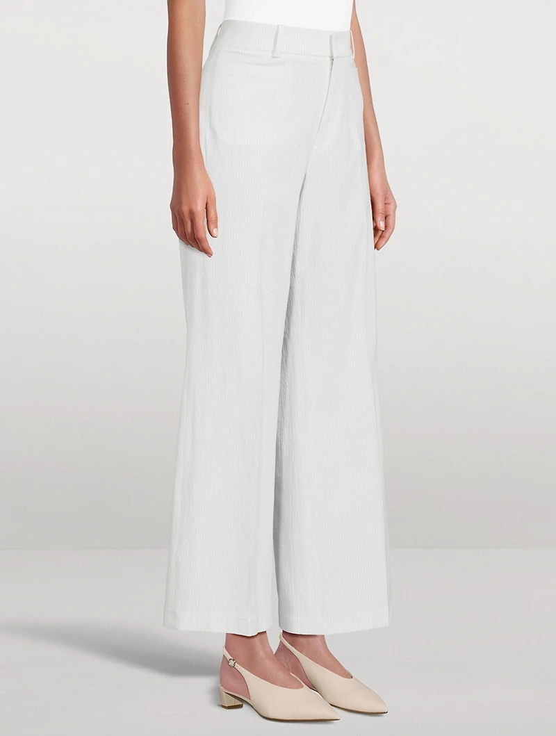Le Slim Palazzo Modernist Wide-Leg Trousers