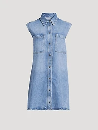 The Sleeveless Denim Shirt Dress