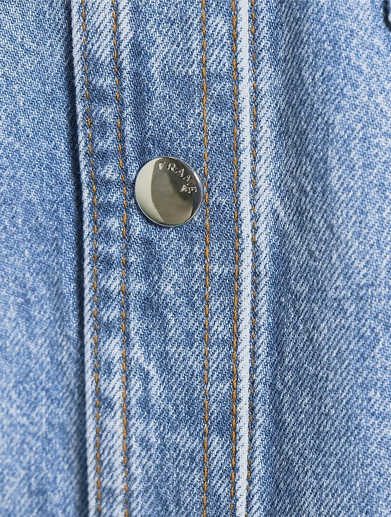 The Sleeveless Denim Shirt Dress