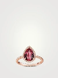 Small Serpent Bohème Rose Gold Ring With Rhodolite Garnet