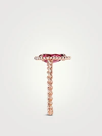 Small Serpent Bohème Rose Gold Ring With Rhodolite Garnet