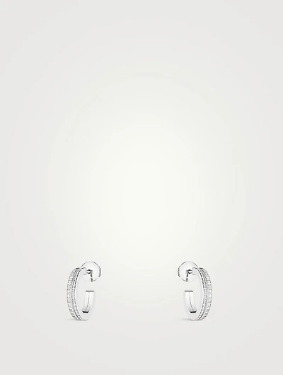 Quatre Radiant Edition White Gold Hoop Earrings With Diamonds