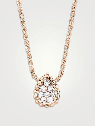 XS Serpent Bohème Rose Gold Pendant Necklace With Diamonds
