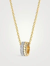 Mini Quatre Radiant Edition Gold Pendant Necklace With Diamonds