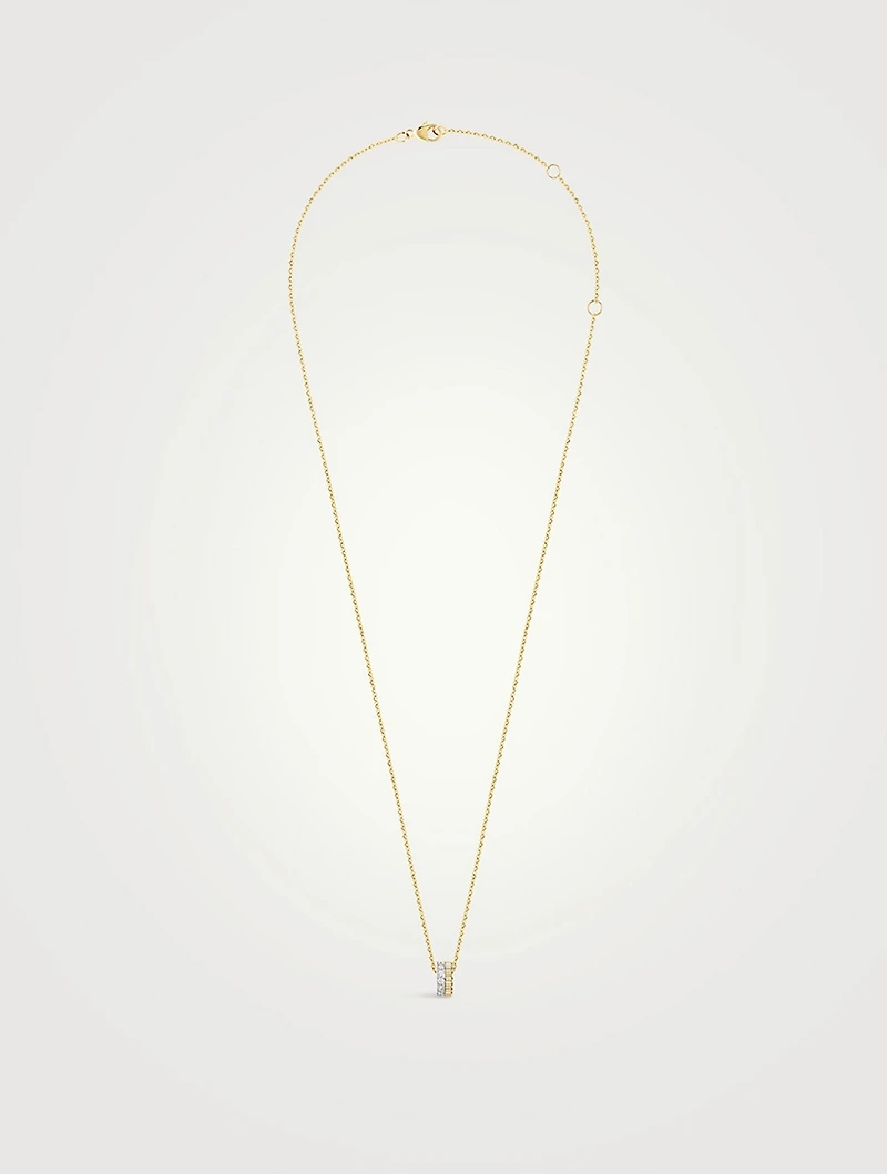 Mini Quatre Radiant Edition Gold Pendant Necklace With Diamonds