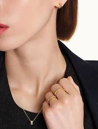 Mini Quatre Radiant Edition Gold Pendant Necklace With Diamonds