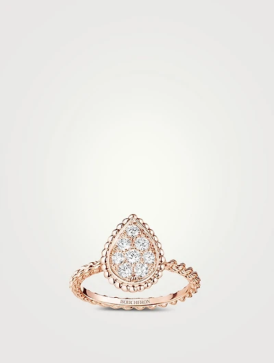 Small Serpent Bohème Rose Gold Ring With Diamonds