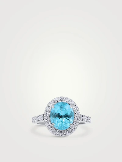 Platinum Paraiba Ring With Diamonds