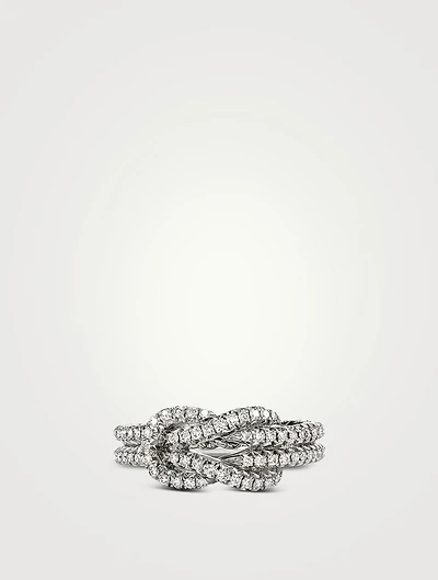 Love Knot Sterling Silver Ring With Diamonds