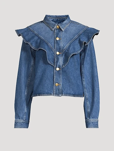 The Mathilde Ruffled Denim Shirt