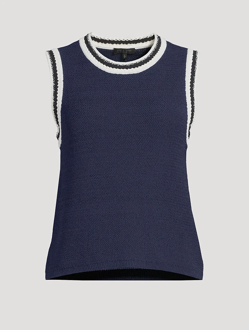 Meghan Crochet-Trimmed Sweater Vest