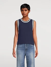 Meghan Crochet-Trimmed Sweater Vest