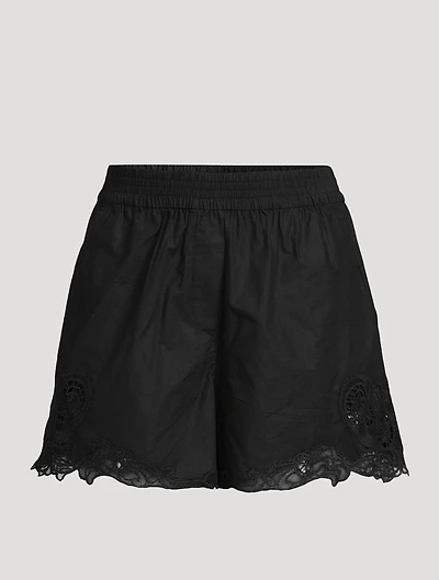 Emma Lace-Trimmed Poplin Shorts