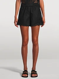 Emma Lace-Trimmed Poplin Shorts