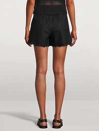 Emma Lace-Trimmed Poplin Shorts