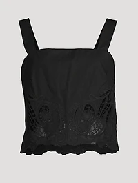 Clem Lace-Trimmed Poplin Tank Top