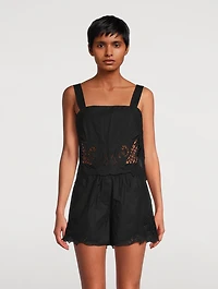 Clem Lace-Trimmed Poplin Tank Top