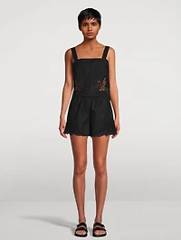 Clem Lace-Trimmed Poplin Tank Top