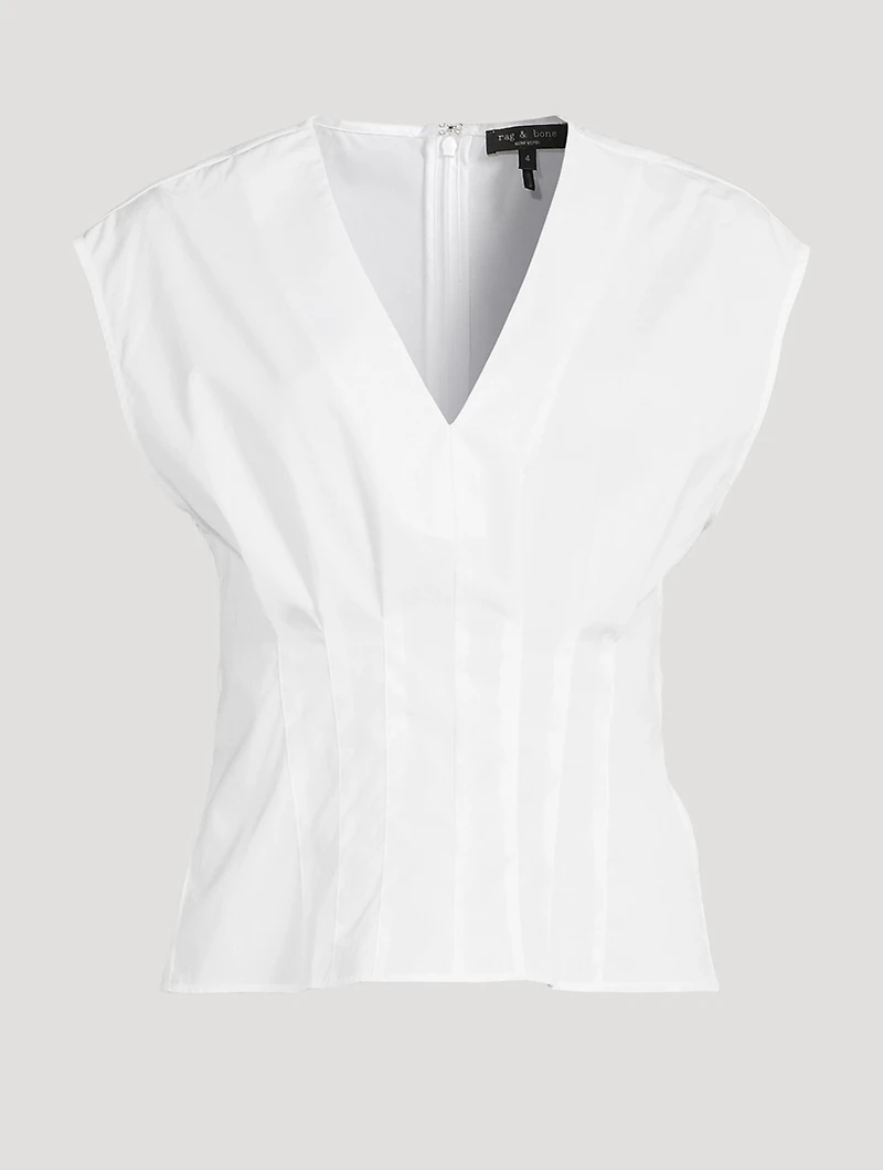 Ines Pleated Poplin Blouse
