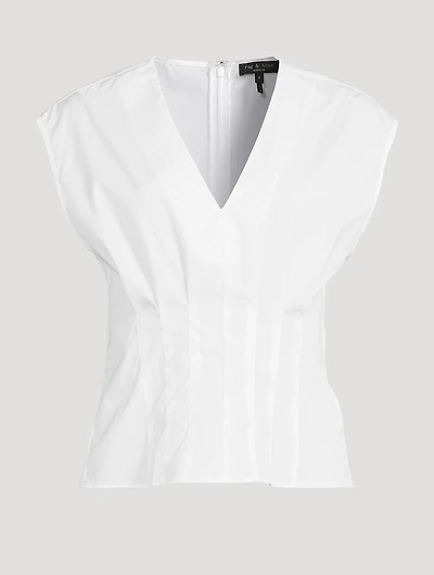 Ines Pleated Poplin Blouse