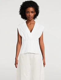 Ines Pleated Poplin Blouse