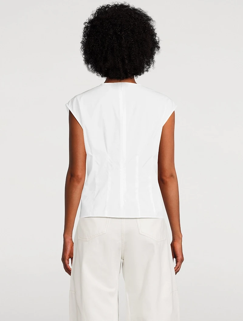 Ines Pleated Poplin Blouse