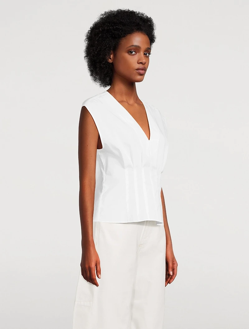 Ines Pleated Poplin Blouse