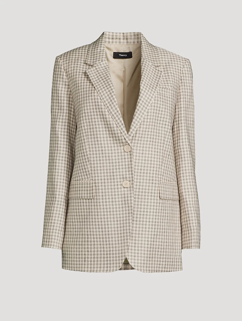 Relaxed Blazer Check Print