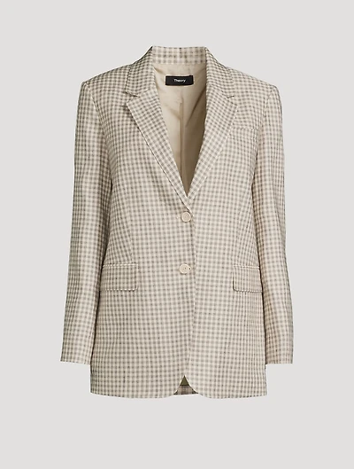 Relaxed Blazer Check Print