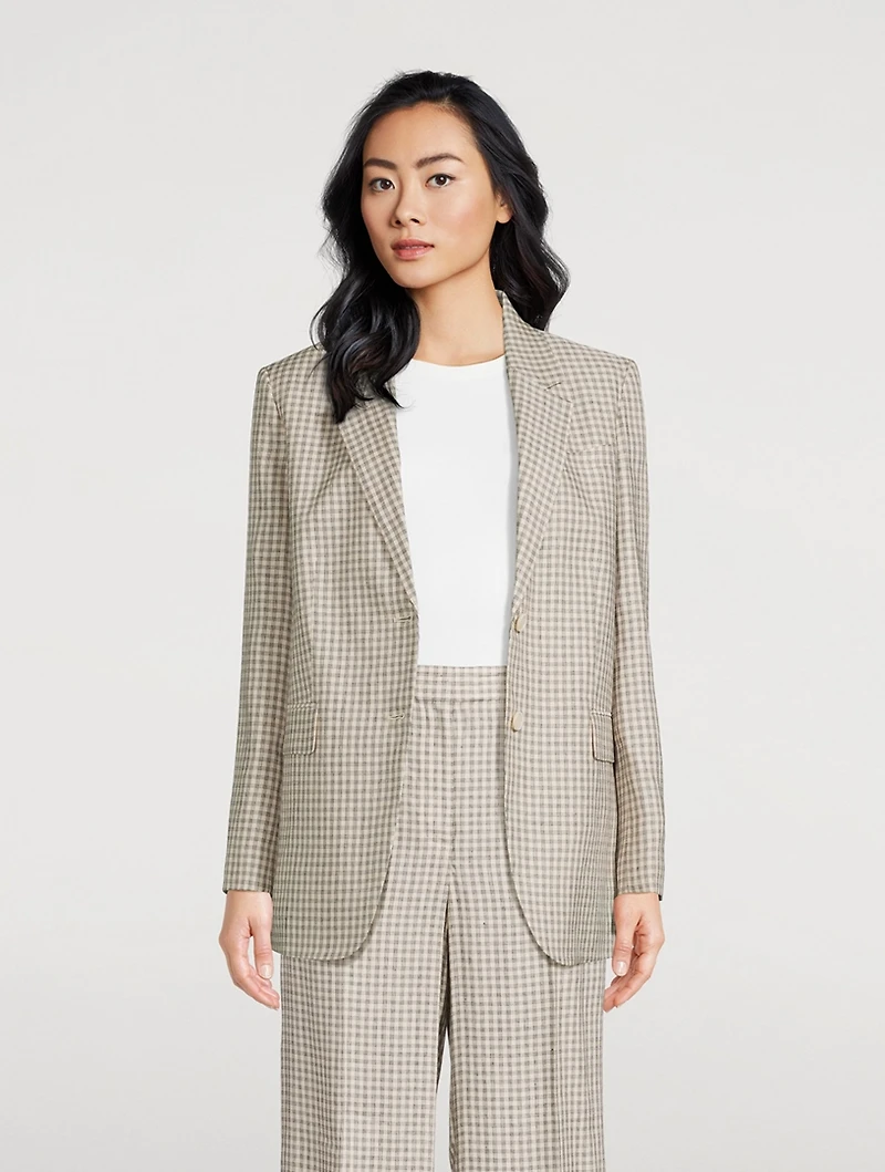 Relaxed Blazer Check Print