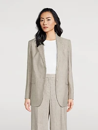 Relaxed Blazer Check Print