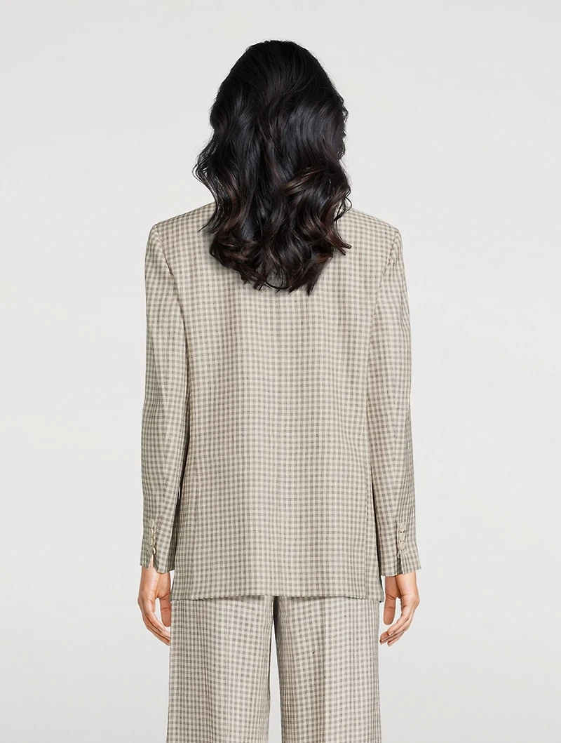 Relaxed Blazer Check Print