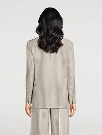 Relaxed Blazer Check Print