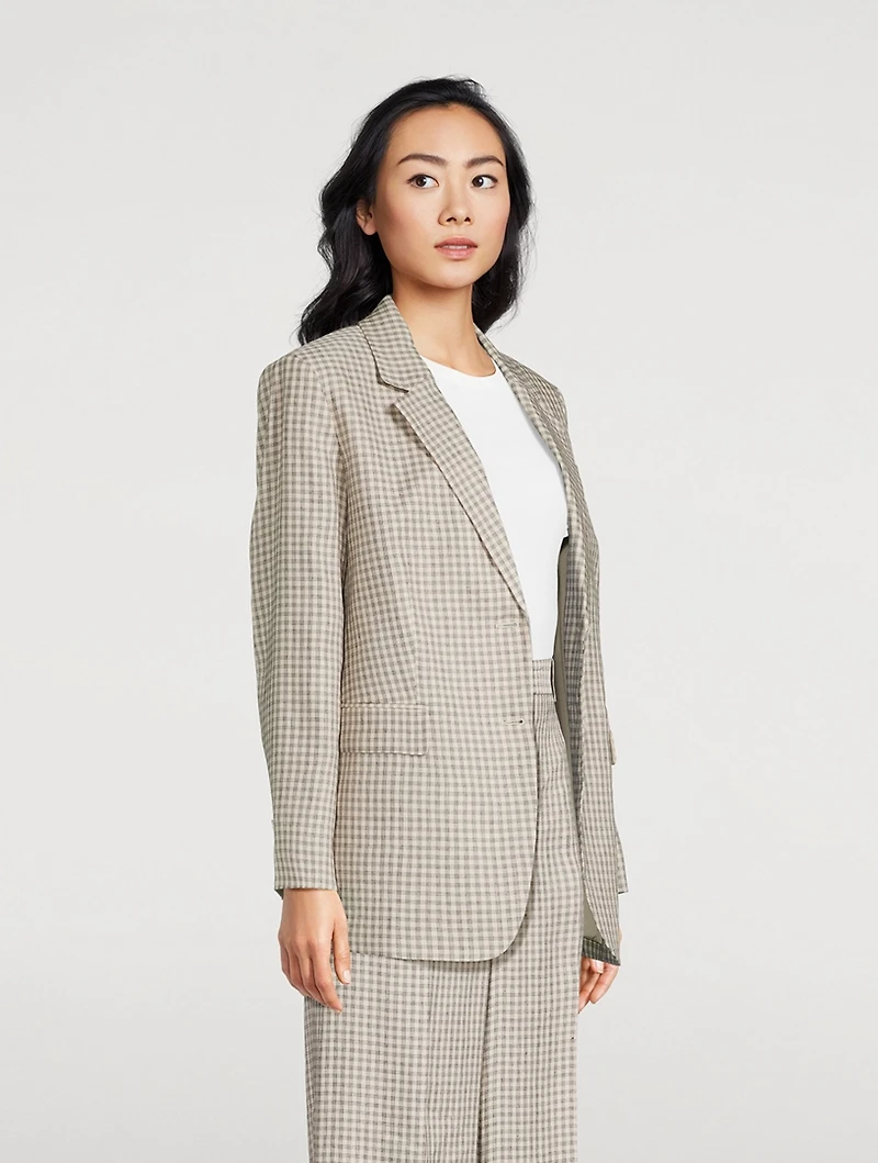 Relaxed Blazer Check Print