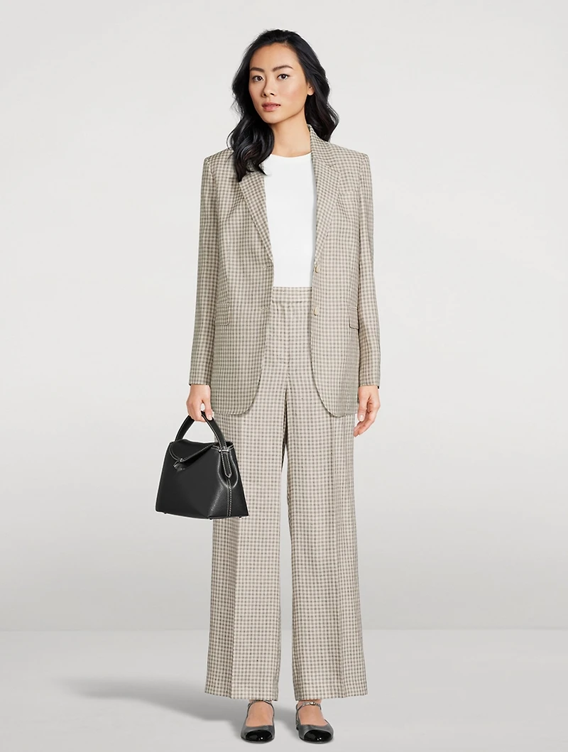 Relaxed Blazer Check Print