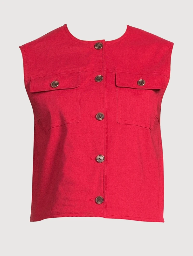Good Linen Trucker Vest