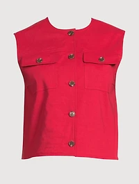 Good Linen Trucker Vest